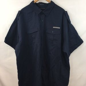 Navy Sean John Button down size 4XB Linen & Cotton